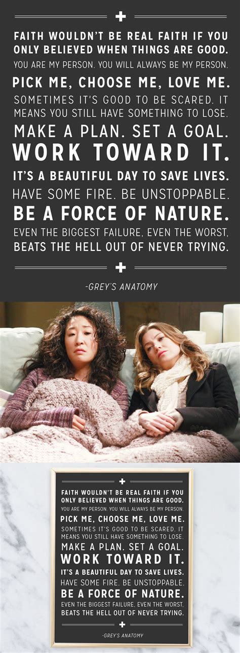 Grey's Anatomy Best Quotes Print - You're my person, I choose you, Fan