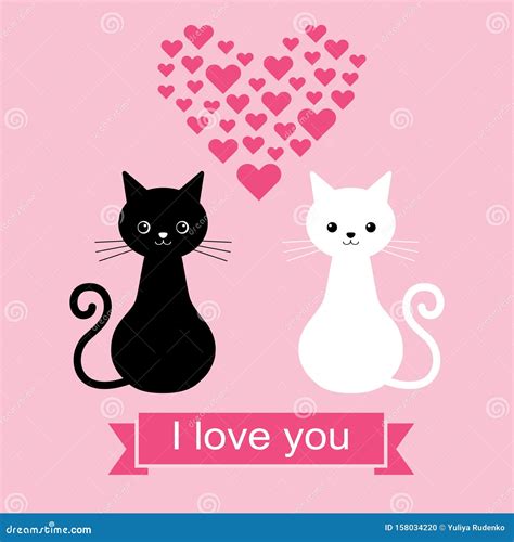 Valentines Day Card Romantic Pattern Background Two Black And White