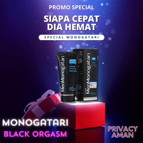 jual monogatari lubricant black orgasm sensation 200 ml pelumas terlaris shopee indonesia