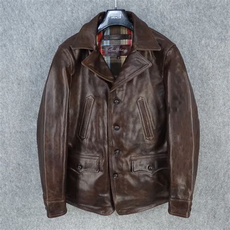 Free Shipping2020 Genuine Leather Jacketvintage Wax Cowhide Coat