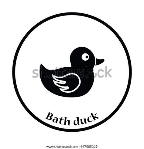 Bath Duck Icon Thin Circle Design Stock Vector Royalty Free 447585319