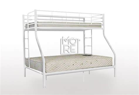 Our bunk beds are available in every possible size and configurations. Bunk Bed | Darwin Metal Single Top & Double Bottom Trio in White