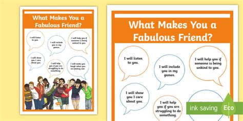 Friends Poster What Makes A Fabulous Friend Twinkl
