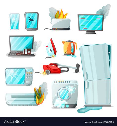 Cartoon Flat Consumer Electronics Home Appliances Vector Image