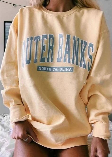 Outer Banks Sweatshirt Yellow Sweatshirt Sweatshirts Cute Sweatshirts