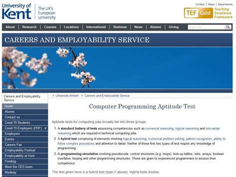 Kent Computer Programming Aptitude Test