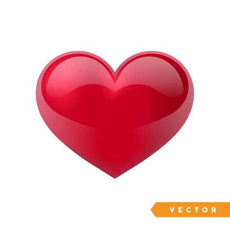 Realistic Red Valentine Heart Vector Illustration 324770 Vector Art At