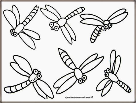 gambar anak binatang capung untuk diwarnai | Dragonfly coloring pages