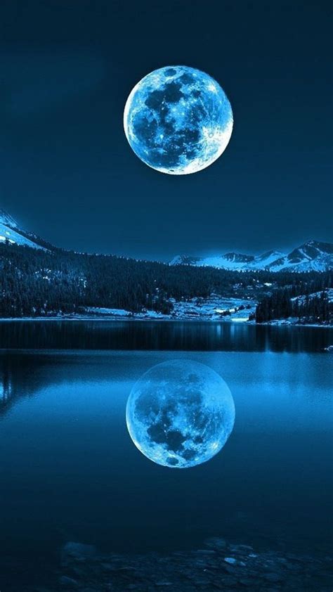Moon Over Snow Mountains And Lake Moon Pictures Nature Pictures