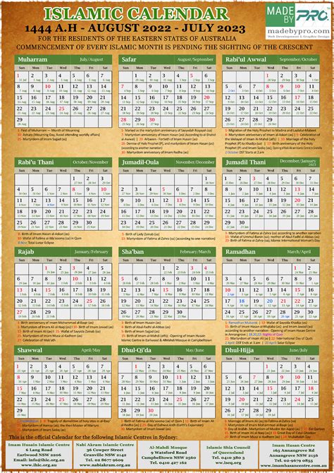 Hijri Calendar 2023 Printable Template Calendar