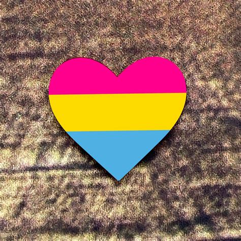 Pansexual Pride Pin Heart Shaped Pride Pin Rainbow Pride Etsy