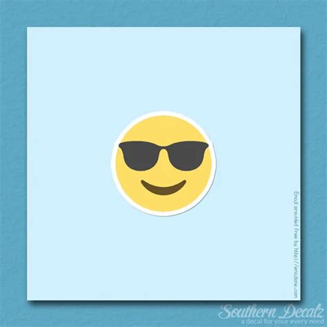 Cool Sunglasses Smiley Emoji Vinyl Decal Sticker C115 375 X 3