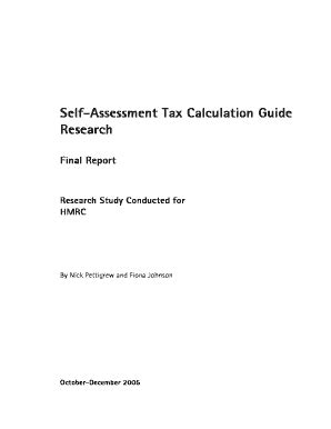 Fillable Online Hmrc Gov Self Assessment Tax Calculation Guide Research