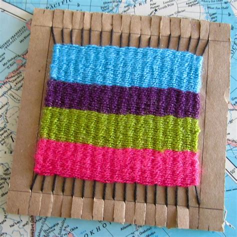 How To Weave On A Cardboard Loom Weaving For Kids Diy Weaving