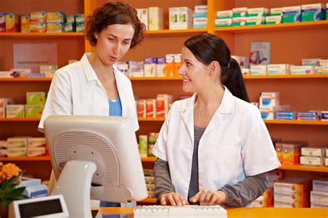 Pharmacist Training Pharmacy Stock Image Image Of Group Business