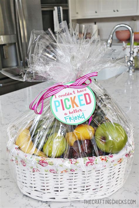 Fruit Basket Gift Idea With Free Printable Tag The Crafting Chicks