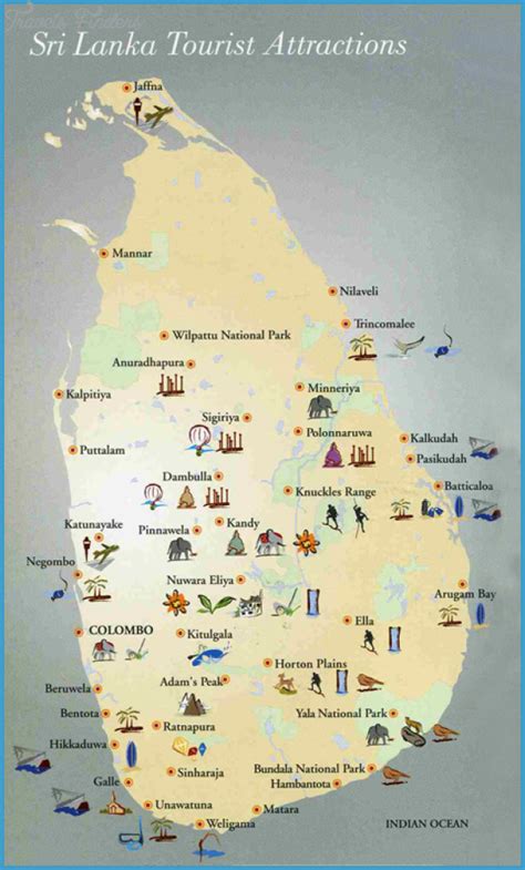 Sri Lanka Map Tourist Attractions Toursmaps Com Sri Lanka Map