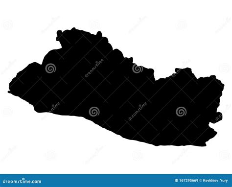 El Salvador Karte Silhouette Vector Abbildung Eps 10 Vektor Abbildung