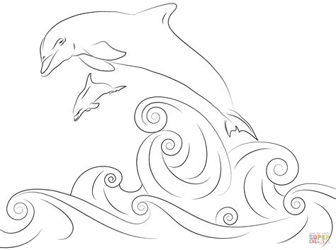 Top 20 cute dolphins coloring pages for kids: Disegno di Delfini che saltano fuori dall'acqua da ...
