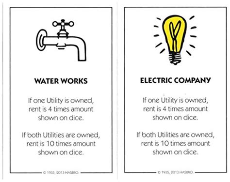 Maybe you would like to learn more about one of these? Monopoly Utility Deed Cards - Water Works, Electric Company - Buy Online in KSA. Toys And Games ...