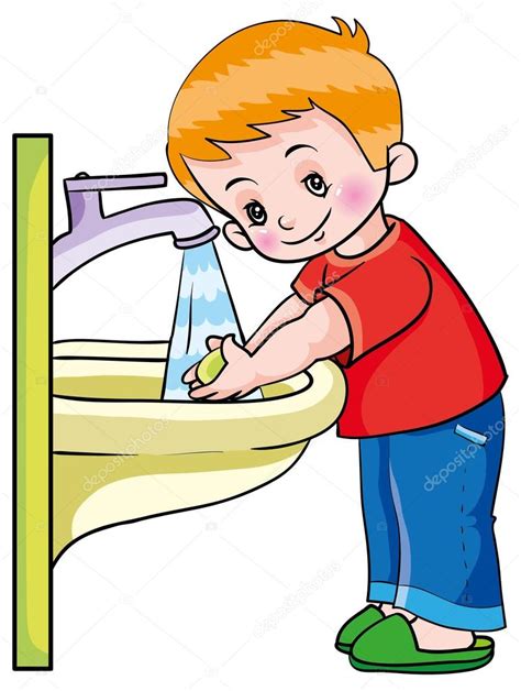 Hygiene Boy Washing Hands Stock Vector Image By ©kopirin 58287311