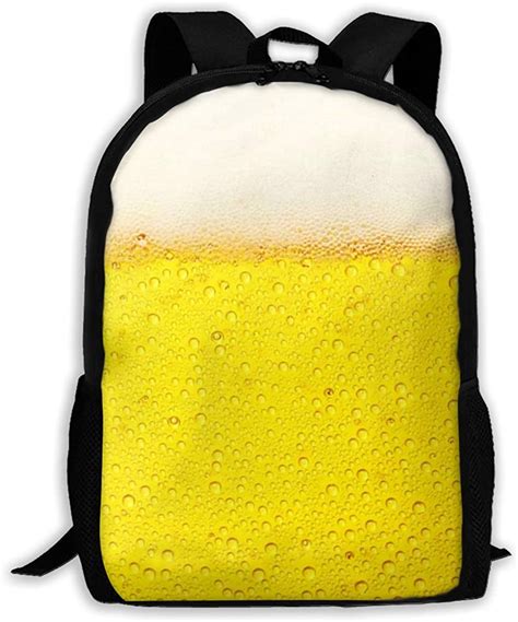 Yellow Beer Bubble Backpacks Casual Bookbag Travel Bags Amazonca