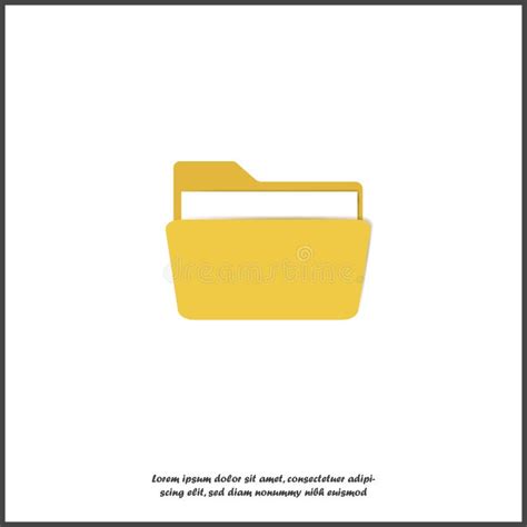 Yellow Folder Icon With A Sheet Of Paper Vector Folder Icon On White