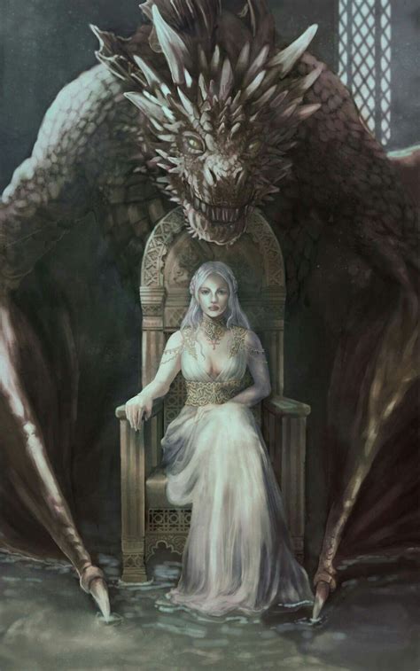 Dragon And Khaleesi Fantasy Artwork Dark Fantasy Art Fantasy World