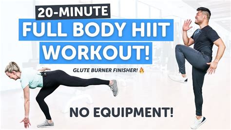 20 Minute Bodyweight Full Body Hiit Workout No Equipment Youtube