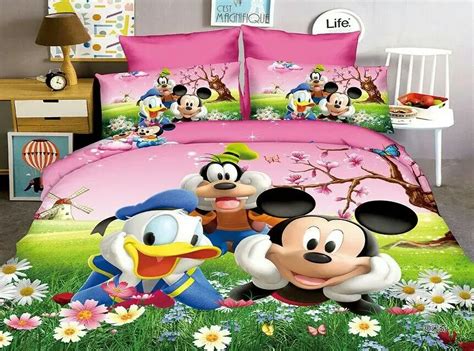 Mickey Mouse Donald Duck Bedding Set Childrens Baby Bedroom Decor