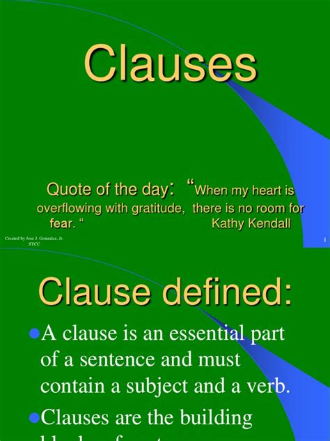 C Clauses Clause Sentence Linguistics