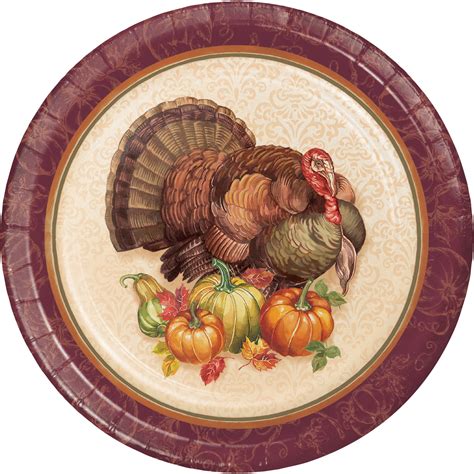 Thanksgiving Turkey Dessert Plates 24 Count