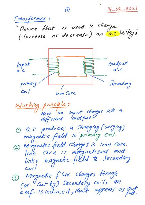 Solution Transformer Notes For Igcse Gcse Physics Section 4 Studypool