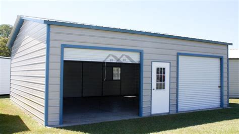 24x30 Enclosed Metal Garage Durable Rv Carport With Ample Applications
