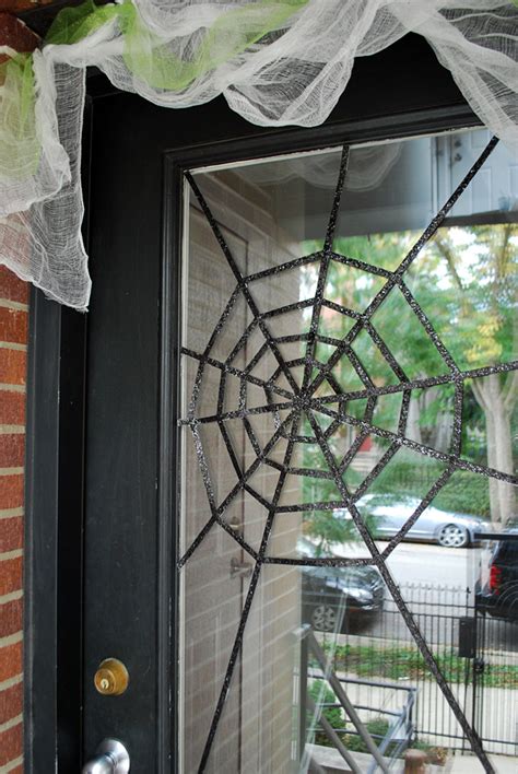 Diy Halloween Front Door Decoration Subtle Spiderwebs