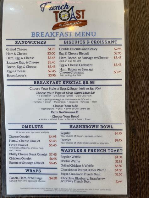 Menu At French Toast Breakfast And Diner Restaurant Oklahoma City