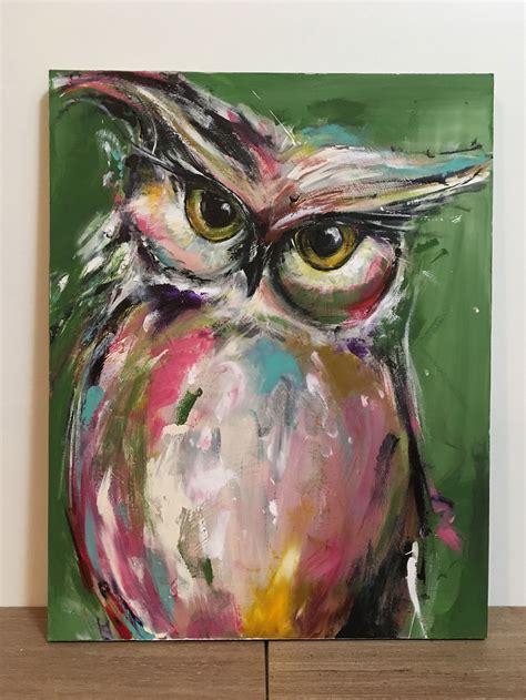 Pin By Ayşegül Özden On Art On Wood Panels Original Owls Painting Art