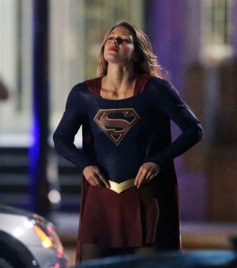 Melissa Benoist Filming Scenes Of Supergirl Gotceleb