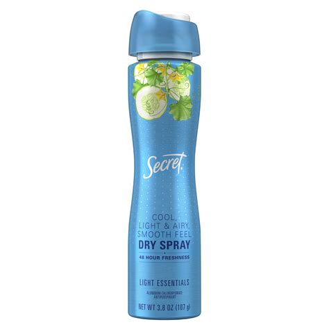 Secret Dry Spray Antiperspirant Deodorant Light Essentials Invisible