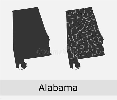 Alabama Counties Vector Map Stock Illustration Illustration Of