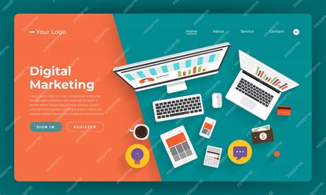 Premium Vector Website Concept Digital Marketing Online Business