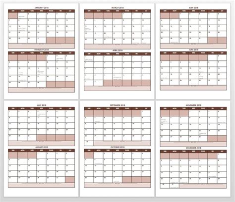 Monthly Calendar No Weekends Blank Calendar Template Calendar