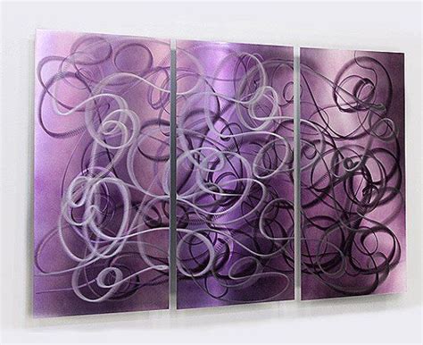 Purple Abstract Metal Wall Art Modern Metal Painting Etsy Abstract
