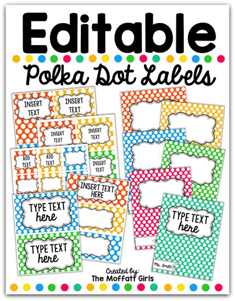 Browse a huge selection of over 1500+ blank label templates available to design, print, and download in multiple formats. Editable Polka Dot Labels!