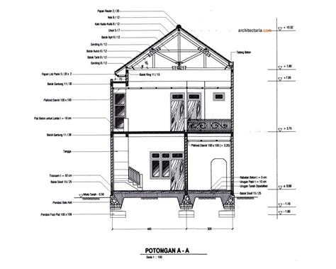 Sementara untuk rumah 2 lantai, pasangan pondasi batu kali di atas harus didukung oleh pondasi cakar ayam di tiap pojok dan persimpangan tembok (tepat di bawah kolom). Pondasi Setempat Rumah 2 Lantai - Download Wallpaper