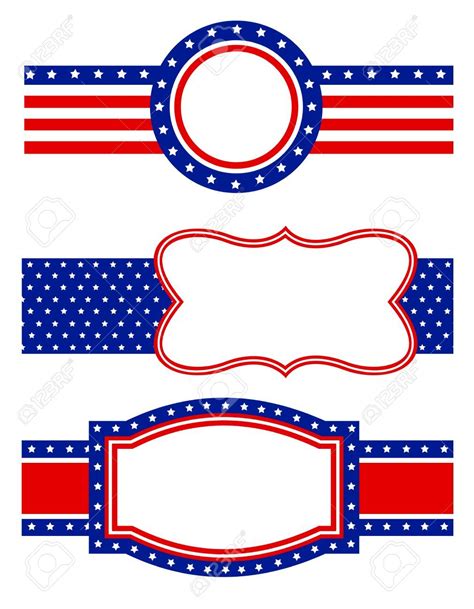 Blue And Red Patriotic Stars And Stripes Page Border Frame Page
