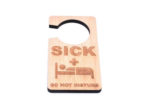 Sick Ill Poorly Unwell Sleeping In Bed Do Not Disturb Wooden