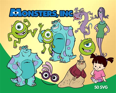 Monsters Inc Clipart Png Monsters Layered Svg Sully Mike Etsy