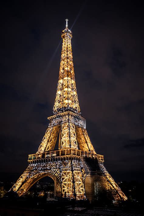 Eiffel Tower With Lights During Night Time · Free Stock Photo