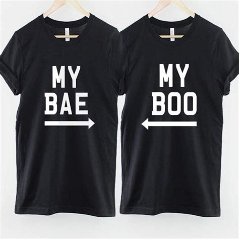 My Bae And My Boo Cute Couples T Shirt Set T For Valentines Day Tx Couple Store